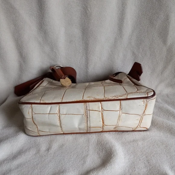 Vintage Dooney And Bourke Handbag Small White and Brown - Picture 6 of 16